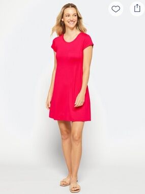 Market & Spruce Alison T-Shirt Dress in Hot Pink